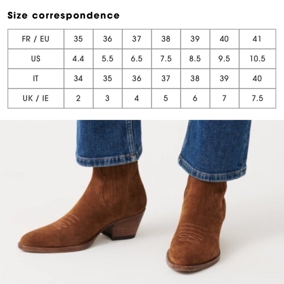 MAJE Farwest Suede Cowboy Boots Size 41 10.5 Tan Camel 70s Western Ankle Booties - Picture 5 of 16